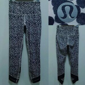 Lululemon High Times Pant 6 Small Wrap Mesh Ace Spot Women's Grain Leggings